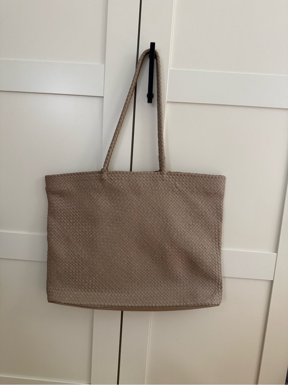 Quince Taupe Woven Tote